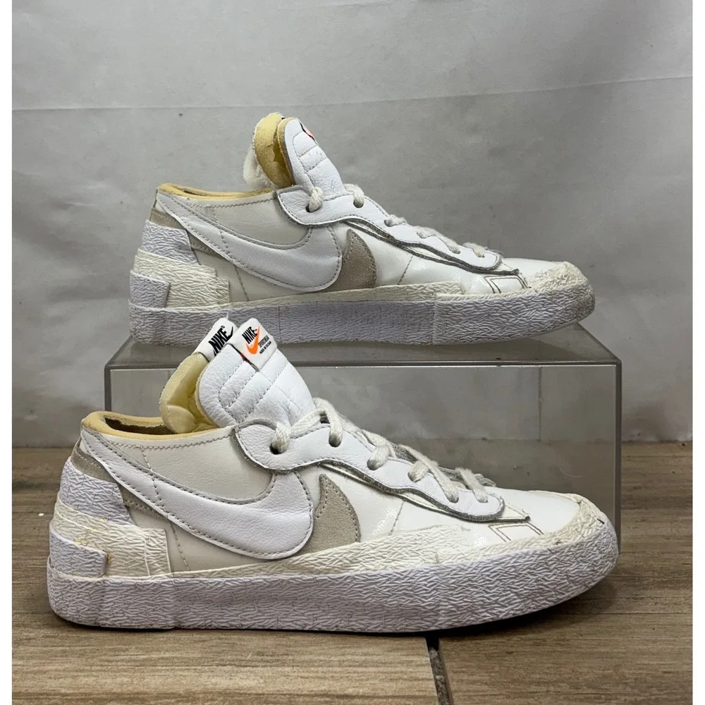 Nike Blazer Low Sacai White Medium‎ Grey Classic Casual Sneakers